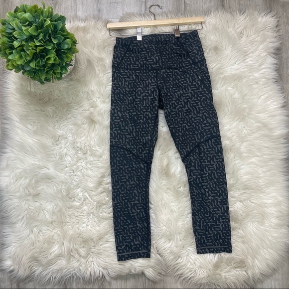 Lululemon‎ All Sport Crop Legging Heathered Net Pop Black Multi Luxtreme - Picture 1 of 9